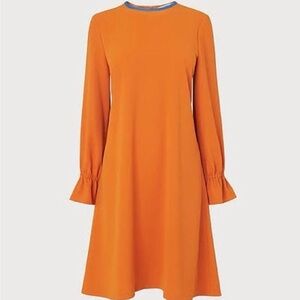 L.K.Bennett Amber Satin Dress - Rich Amber Orange